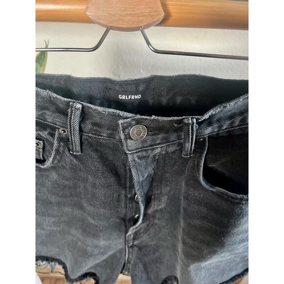 GRLFRND Karolina Denim Shorts in Blackhearts - Picture 2 of 9